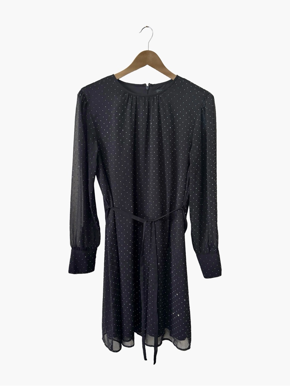 Ann Taylor Rhinestone Long-Sleeve Above-the-Knee Dress